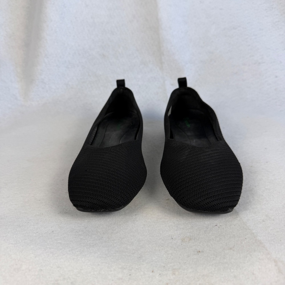 Burudani Black Knit Square Toe Ballet Flats Womens US 10 UK 8 Casual Office - Picture 2 of 10